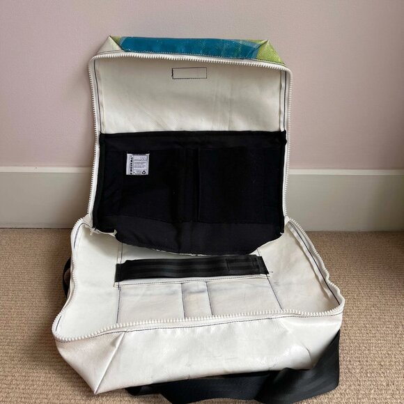 FREITAG F49 Fringe Backpack White with Blue/Green Accents - Picture 6 of 7